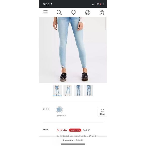 American Eagle Super Hi-Rise Jegging Crop size 4 - Picture 10 of 10